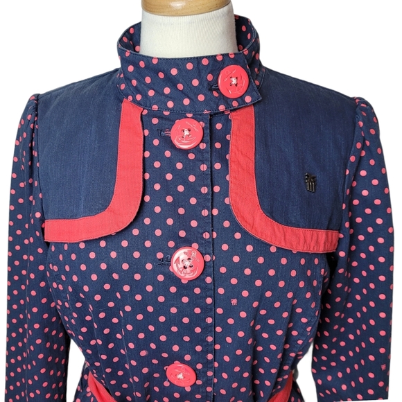 FENCHURCH Women's Youth Polka Dot Trench Coat - Picture 6 of 10